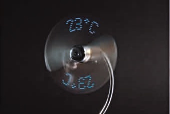 Ventilador con termómetro por USB para portátiles